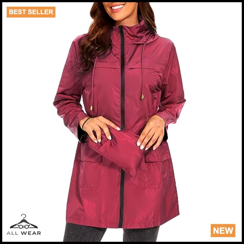 Packable Rain Jacket Waterproof Lightweight Windb… - image 7